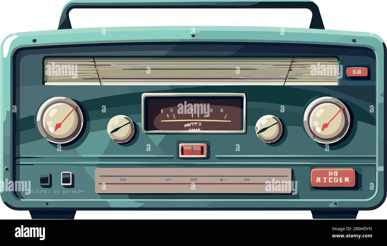 Old push button car radio Stock Vector Images Alamy