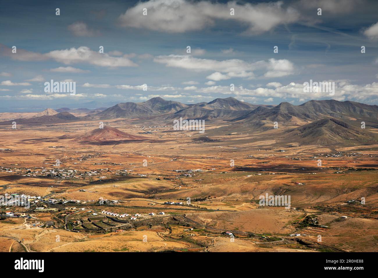 plateau North of Valle de Santa Ines, view from Mirador de Morro Velosa, Canary Islands, Fuerteventura Stock Photo