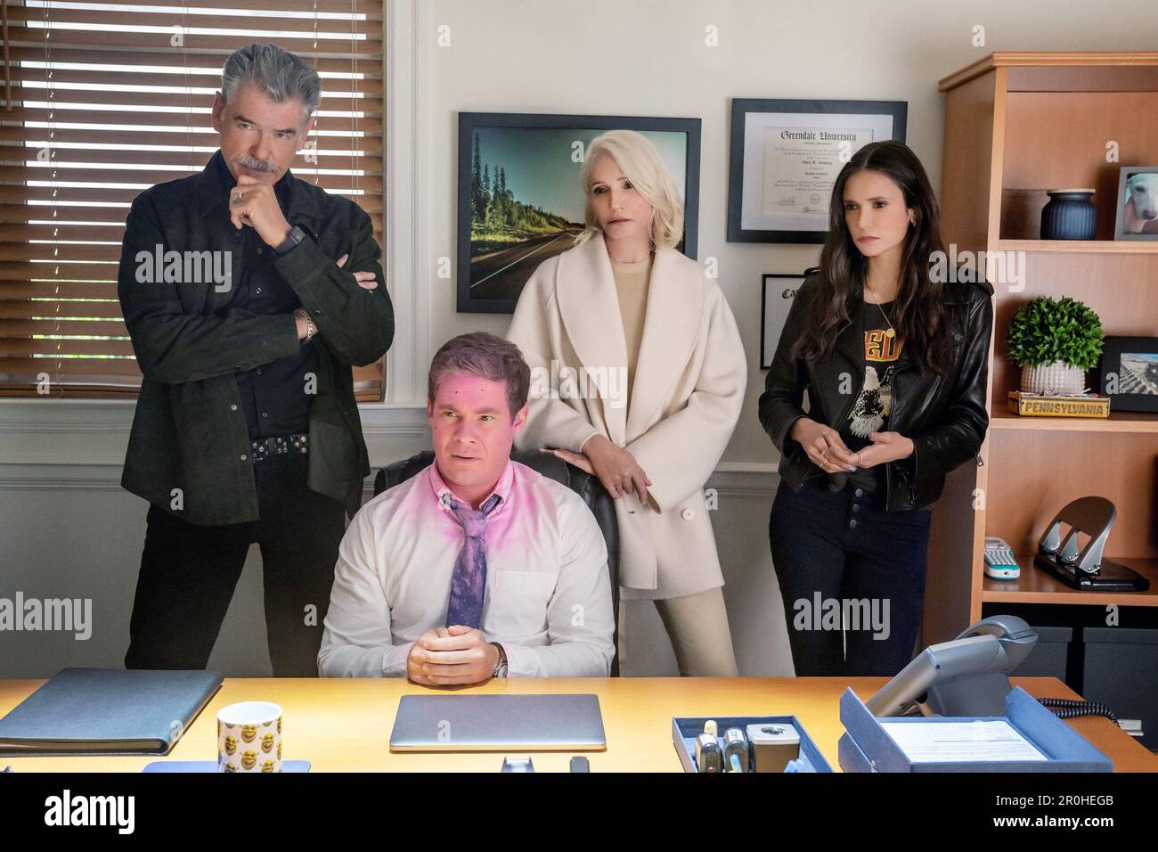 The Out-Laws Cast Guide: Adam Devine, Pierce Brosnan, Nina Dobrev and Ellen  Barkin Star - Netflix Tudum