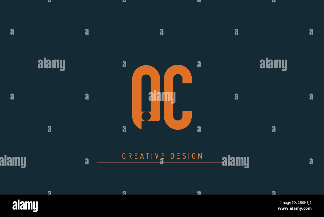 Alphabet letters Modern Creative logo PC , CP Stock Vector