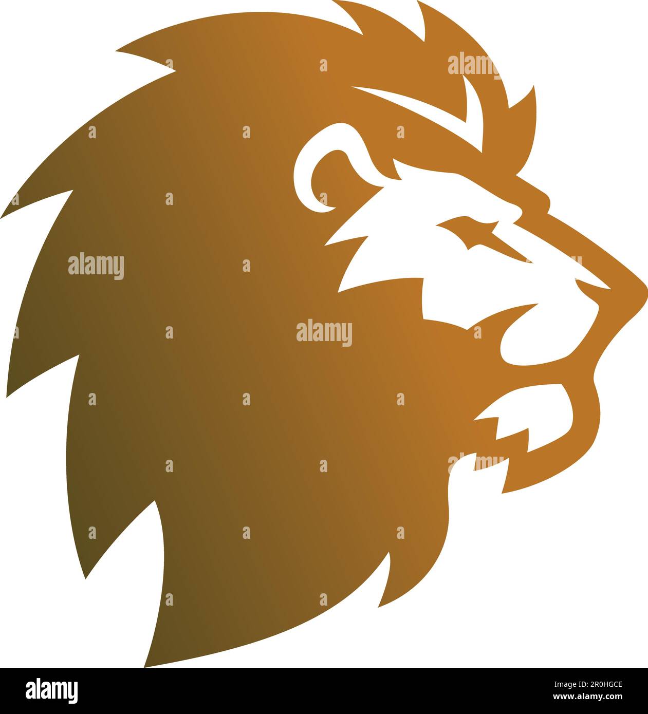 Side View of Lion Head Stock Vector