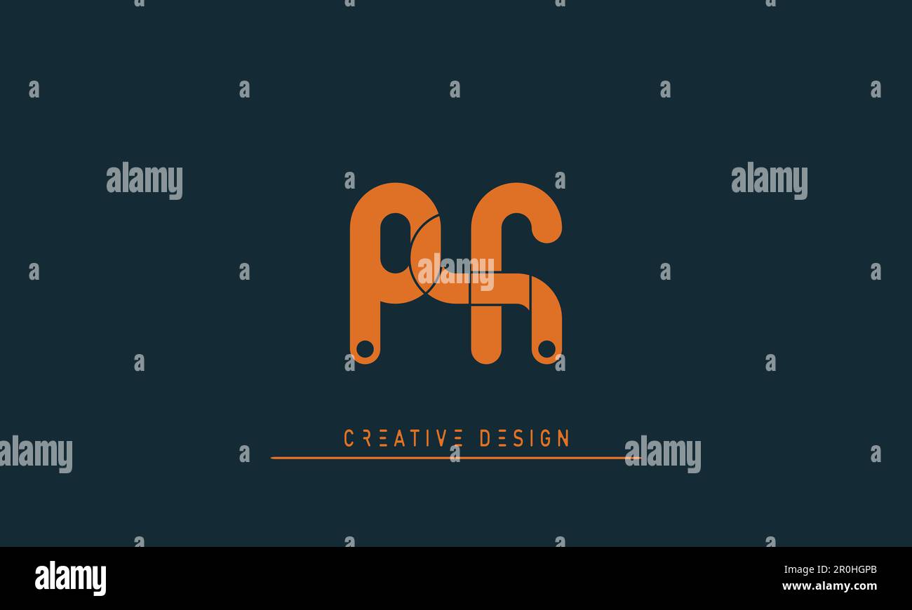 Alphabet letters Modern Creative logo PF , FP Stock Vector