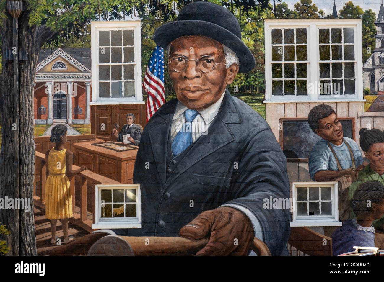 TC Walker public art mural in Gloucester county Virginia Stock Photo