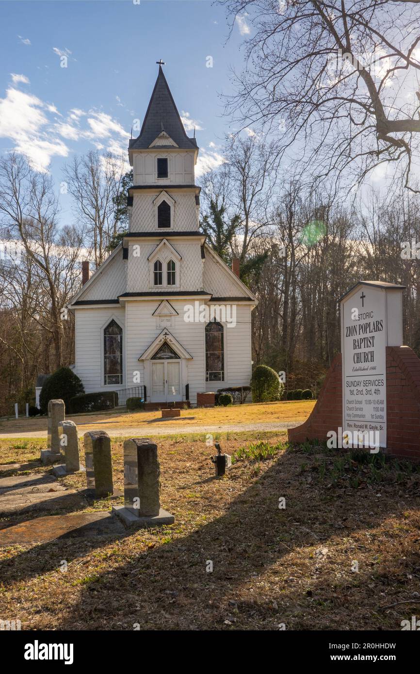 Zion Poplars Baptist church historical marker in Gloucester Virginia