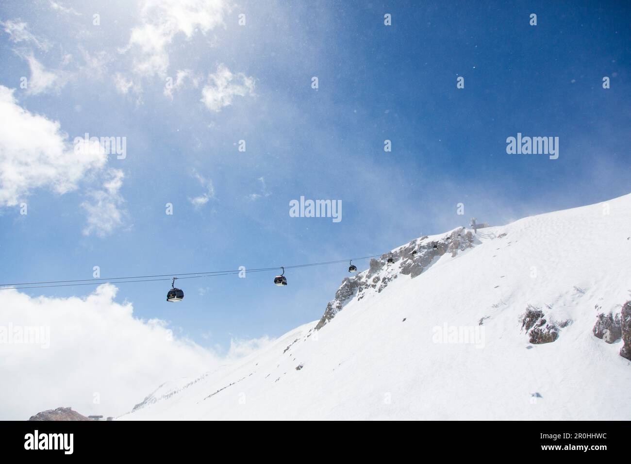 Gondola lift, Mammoth Mountain ski resort, California, USA Stock Photo