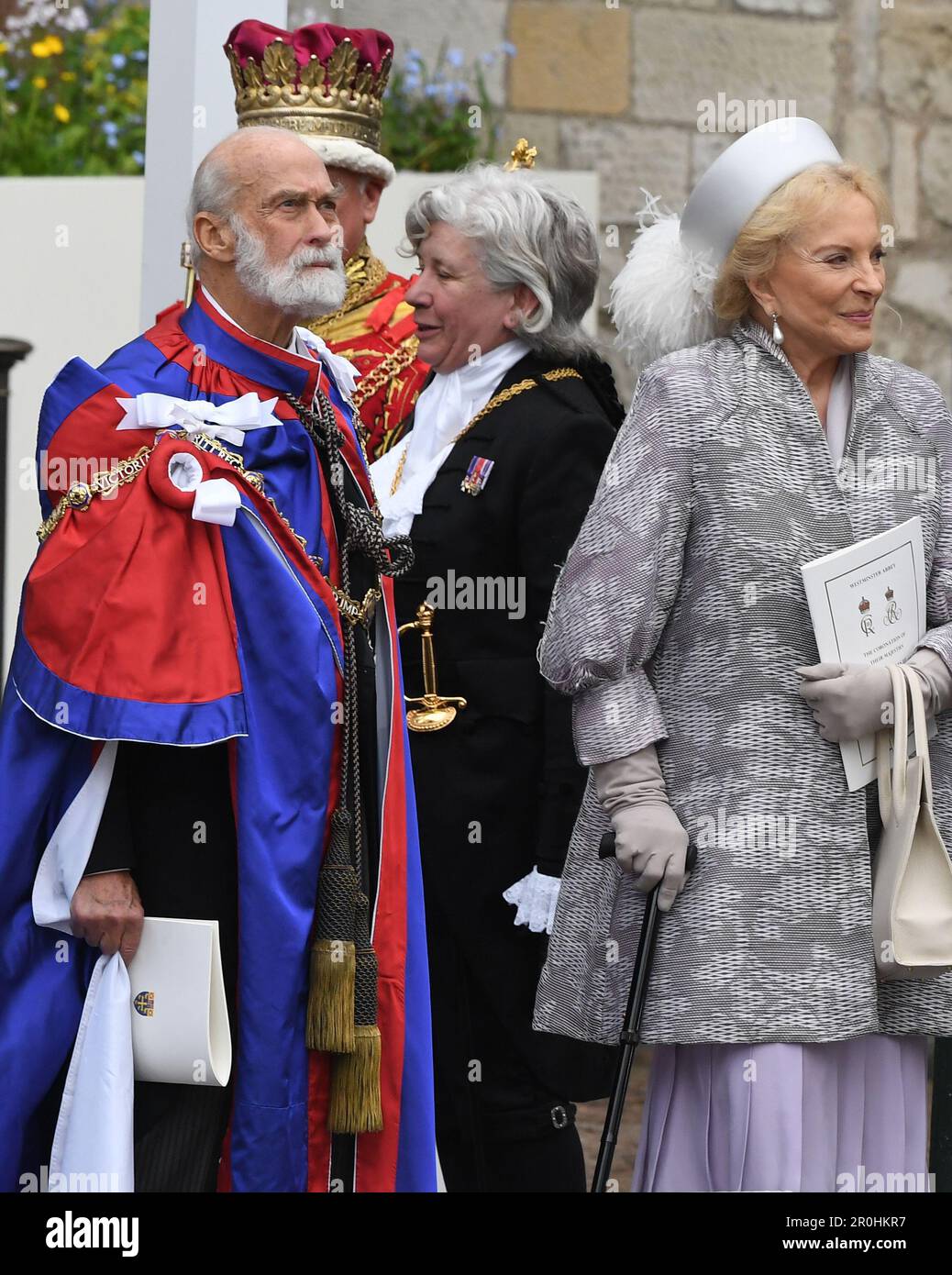 London, England. UK.  06 May, 2023.   Princess Michael of Kent and Prince Michael of Kent arrive at Westminster Abbey to attend the Coronation of King Stock Photo