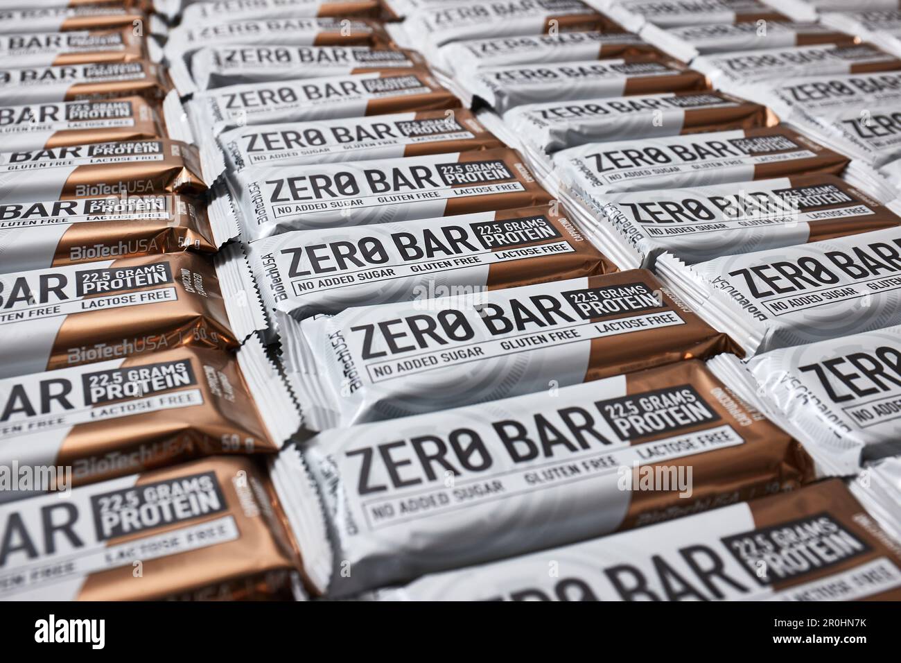 Protein bars Biotech Zero Bar large amounts Stock Photo Alamy