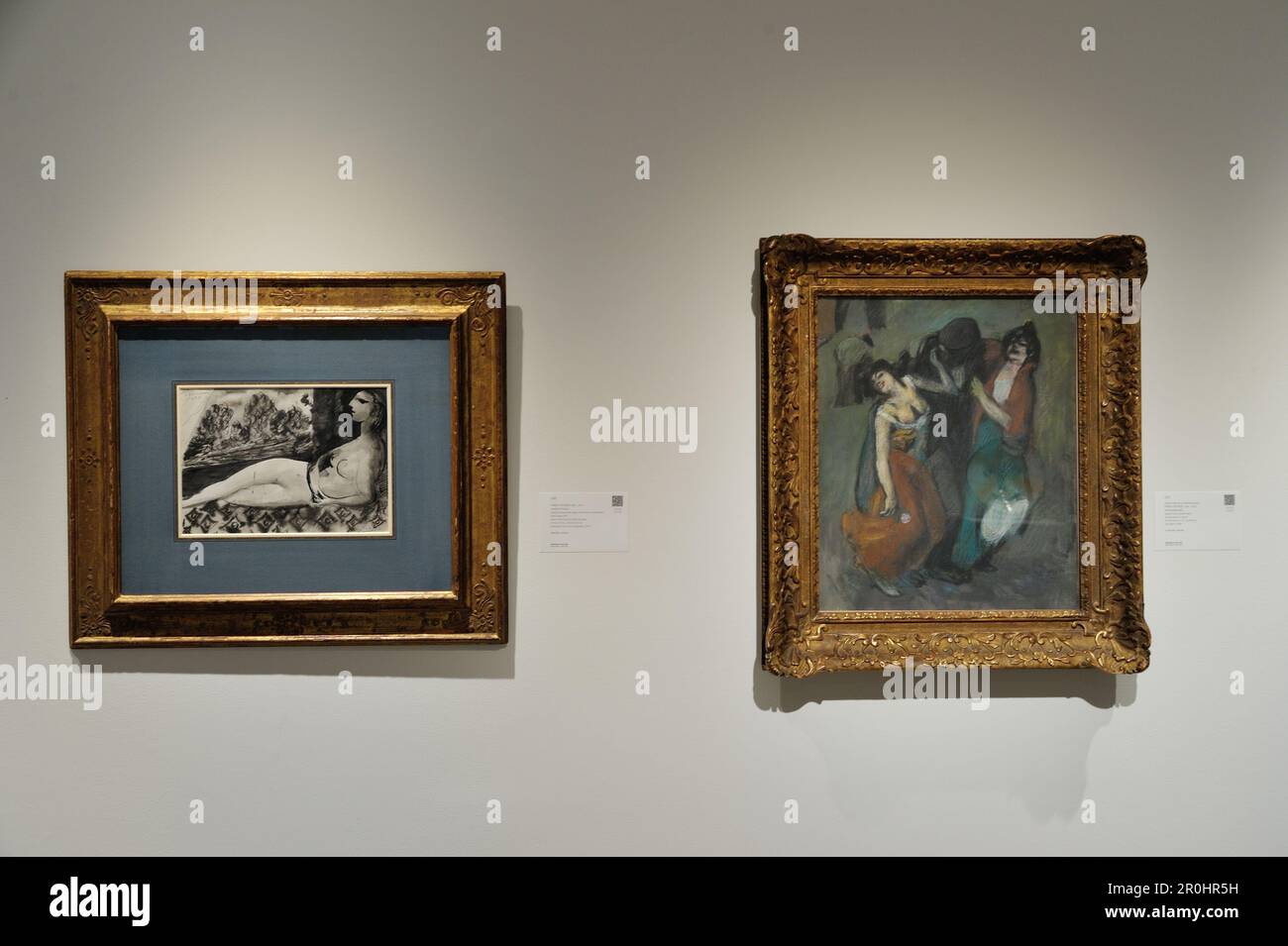 New York, USA. 08th May, 2023. L-R: Femme etendue (estimated value USD $800,000-1.2 million) and Morphinomanes (estimated value USD $1-1.5 million) by Pablo Picasso on display at the press preview for Sotheby's May 2023 auctions at Sotheby's in New York, NY on May 8, 2023. (Photo by Stephen Smith/SIPA USA) Credit: Sipa USA/Alamy Live News Stock Photo
