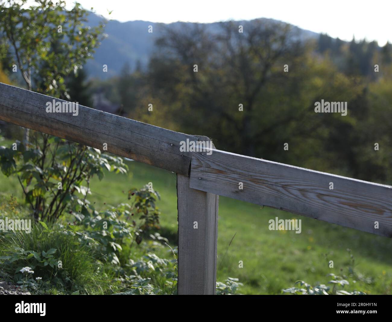Wooden rustic fence autumn trees hi-res stock photography and images ...