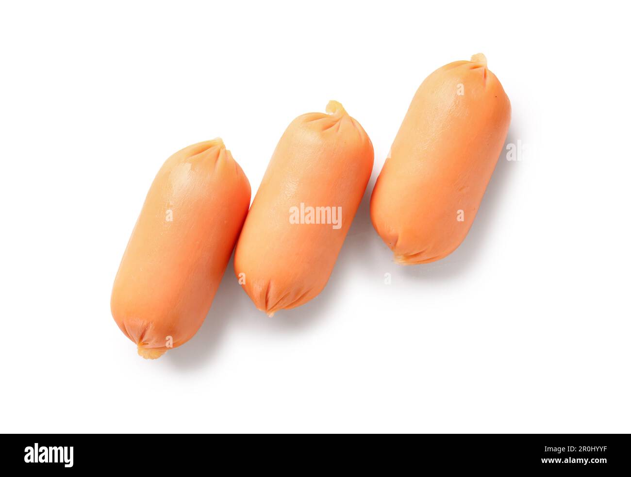 Tasty boiled sausages on white background Stock Photo