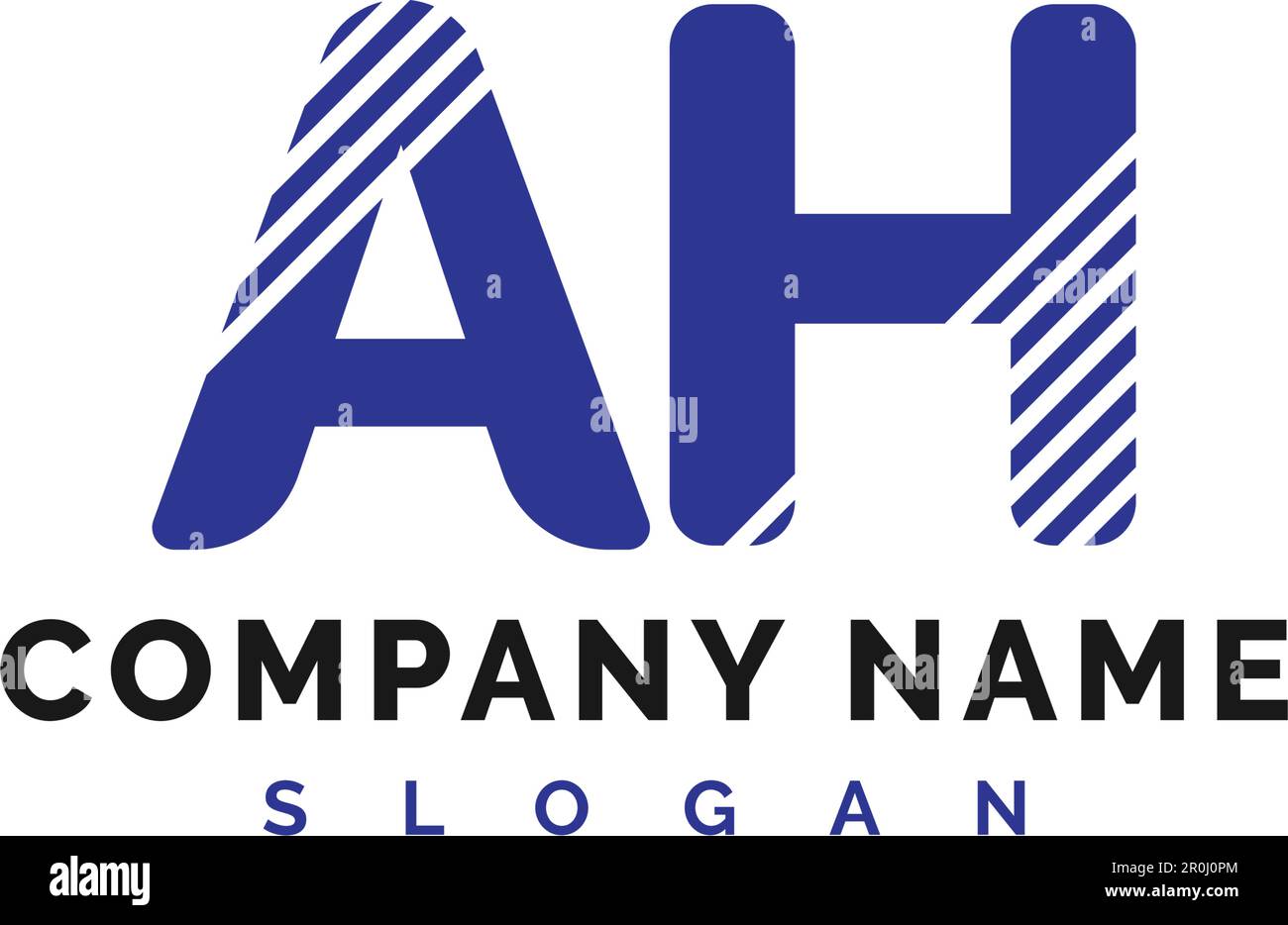 AH Logo Design. AH Letter Logo Icon Vector Illustration - Vector Stock Vector