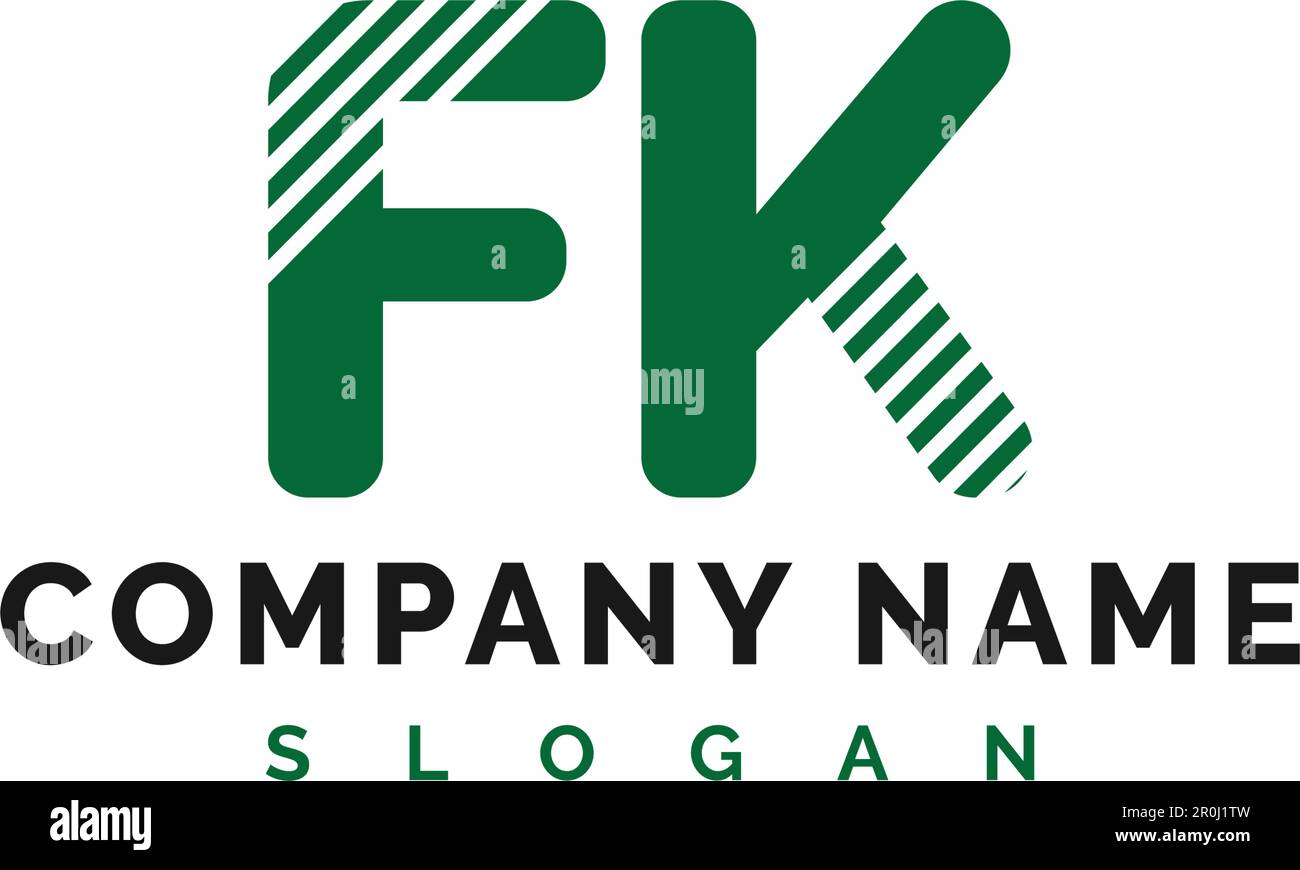 FK Letter Logo Design. FK letter logo Vector Illustration - Vector Stock Vector