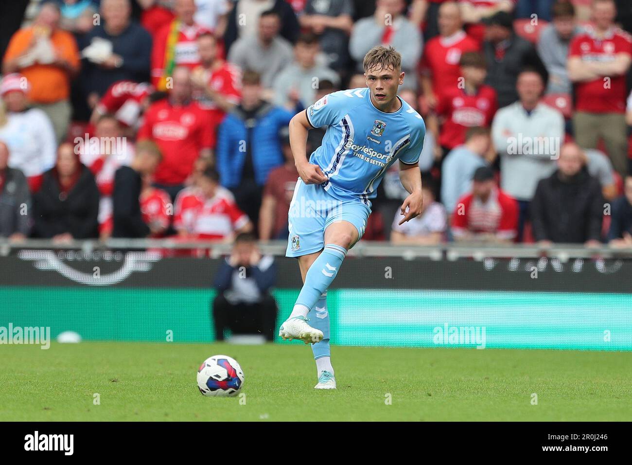 Middlesbrough, UK. 8th May 2023.Coventry City's Callum Doyle during the Sky Bet Championship match between Middlesbrough and Coventry City at the Riverside Stadium, Middlesbrough on Monday 8th May 2023. (Photo: Mark Fletcher | MI News) Credit: MI News & Sport /Alamy Live News Stock Photo