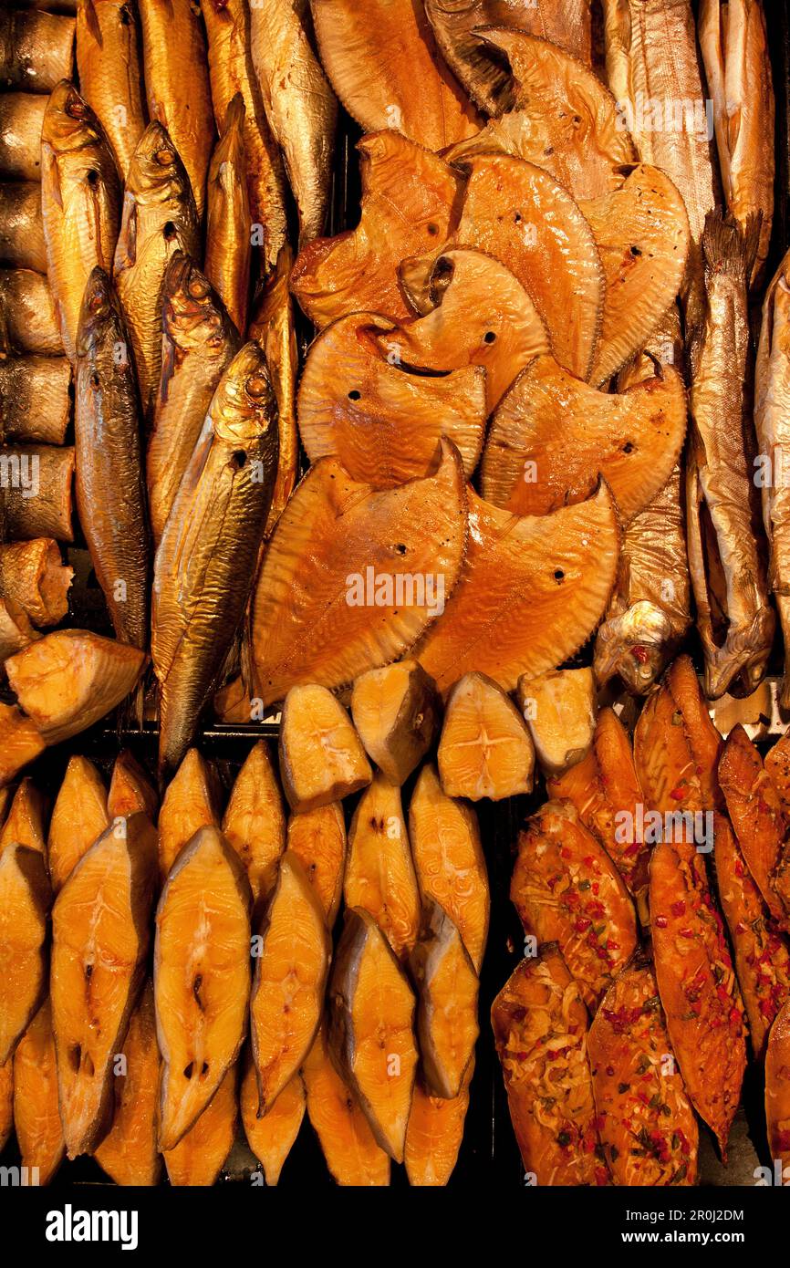 Smoked fish, flounder, Kipper, Halibut, Macherel, Trout, Wismar