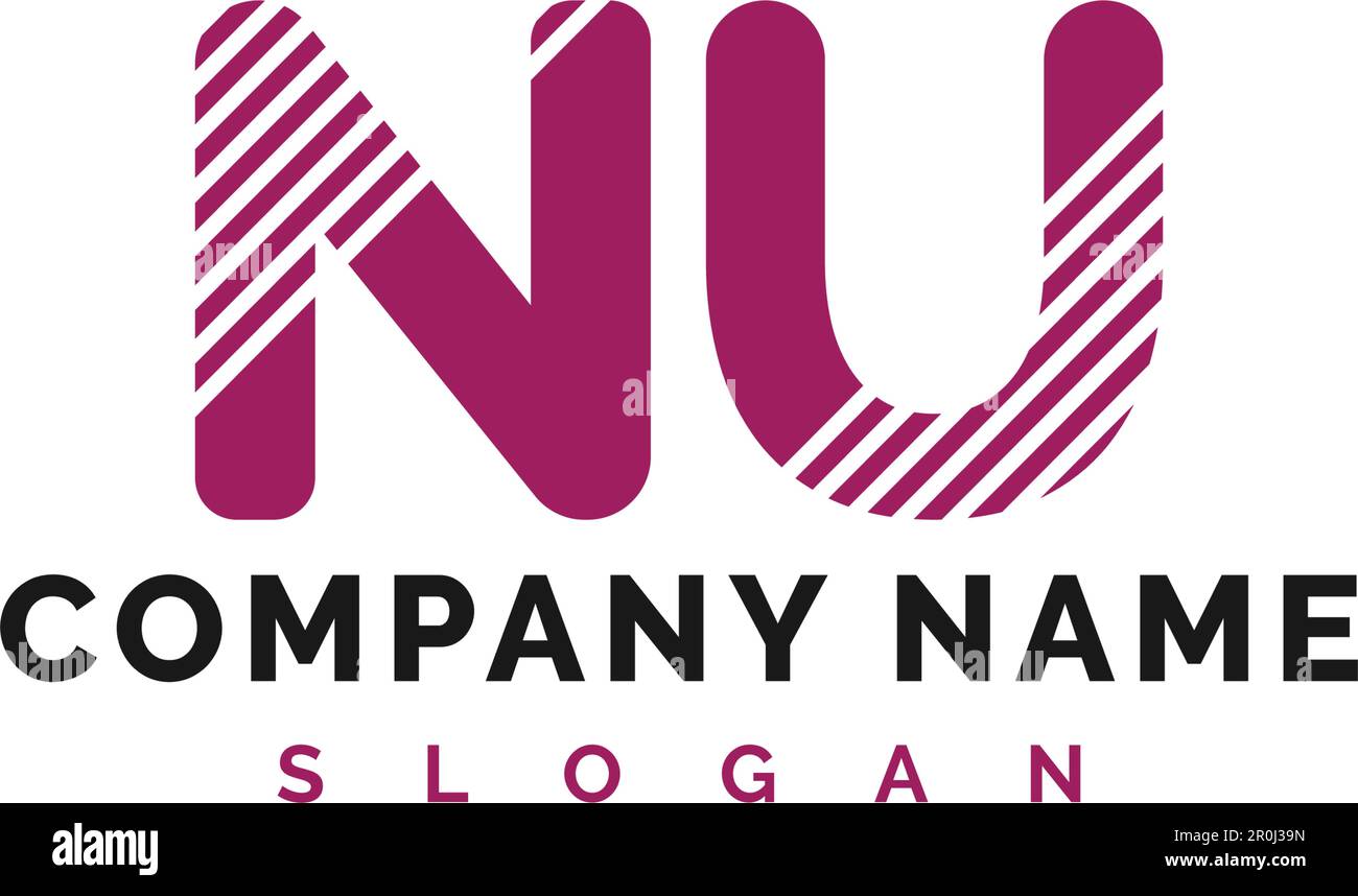 NU Letter Logo Design. NU letter logo Vector Illustration - Vector Stock Vector