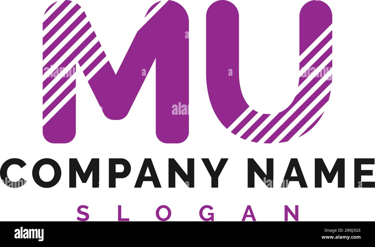 MU Letter Logo Design. MU letter logo Vector Illustration - Vector Stock Vector