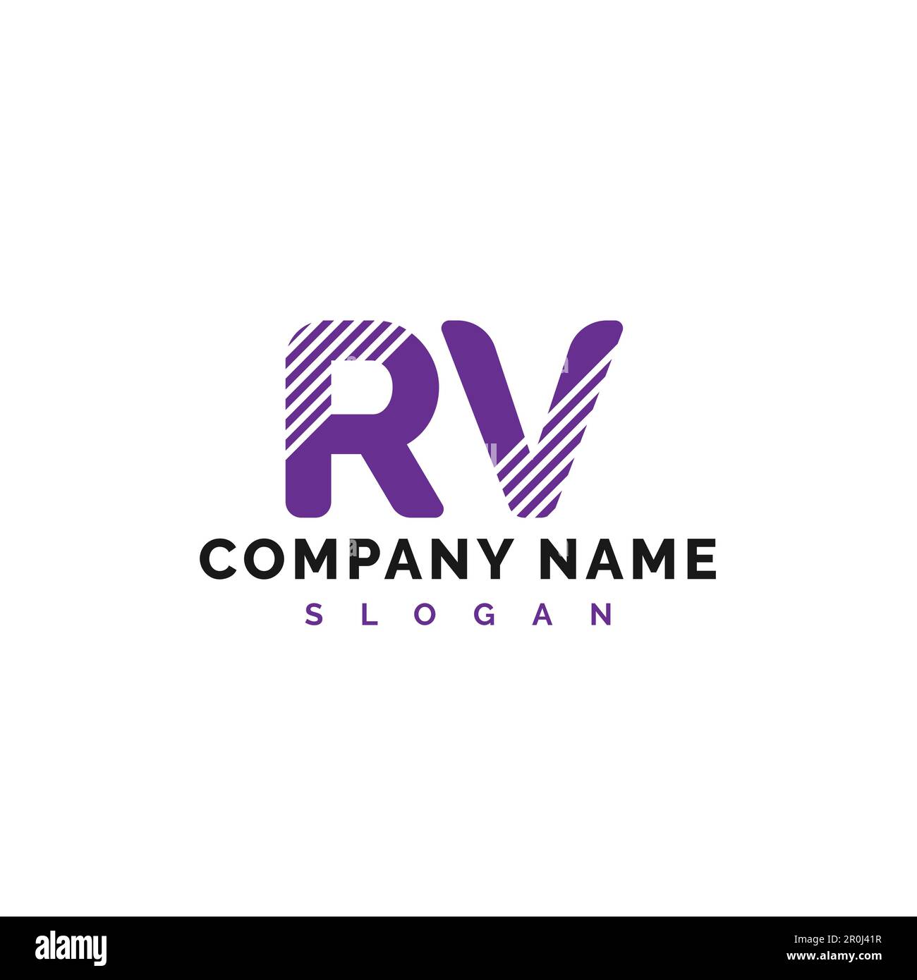 RV Letter Logo Design. RV letter logo Vector Illustration - Vector Stock Vector