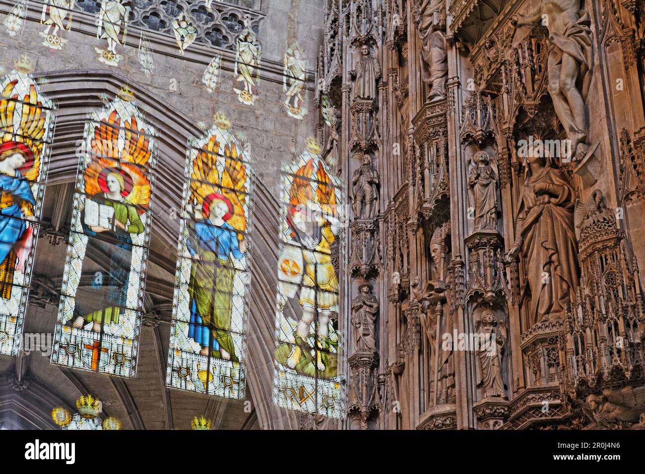 Stained glass windows winchester cathedral hi-res stock photography and ...