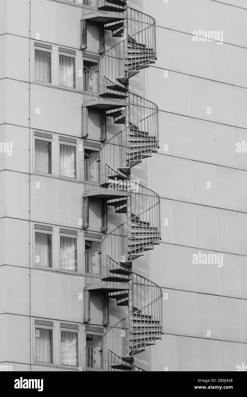 Outdoor staircase view Black and White Stock Photos & Images - Alamy