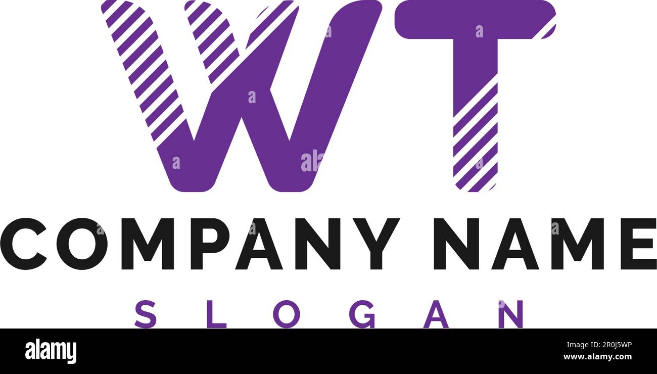 WT Letter Logo Design. WT Letter Logo Vector Illustration - Vector Stock Vector
