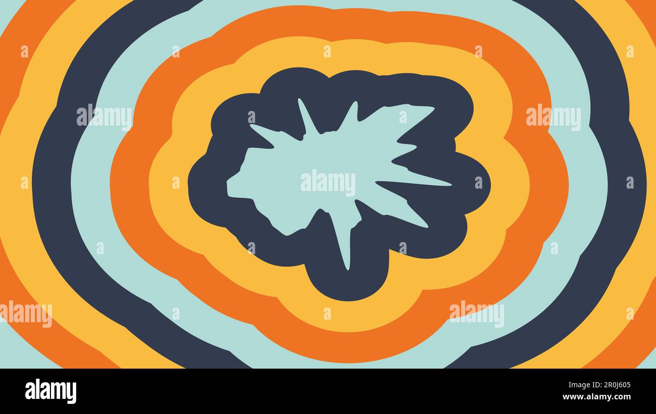 Abstract Vintage 70s background vector. Waves, swirl, rough vector texture vector illustration template Stock Vector