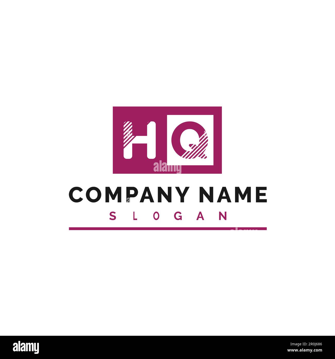 HQ Logo Design. HQ Letter Logo Vector Illustration - Vector Stock Vector
