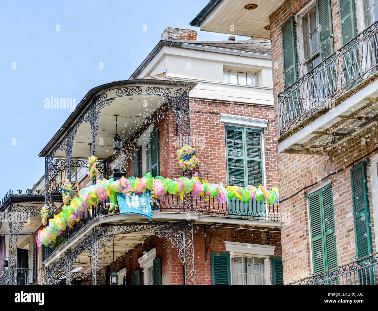 NEW ORLEANS, LA, USA APRIL 16, 2023 French Quarter gallery decorated