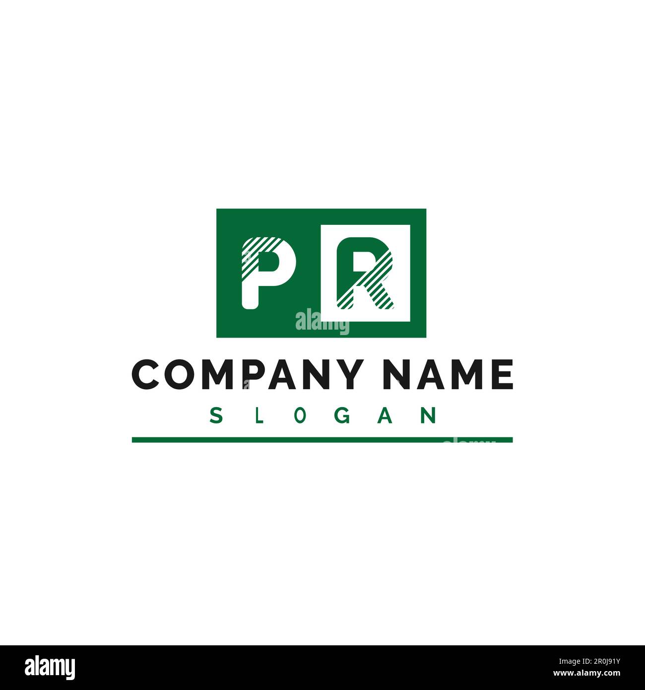 PR Logo Design. PR Letter Logo Vector Illustration - Vector Stock Vector