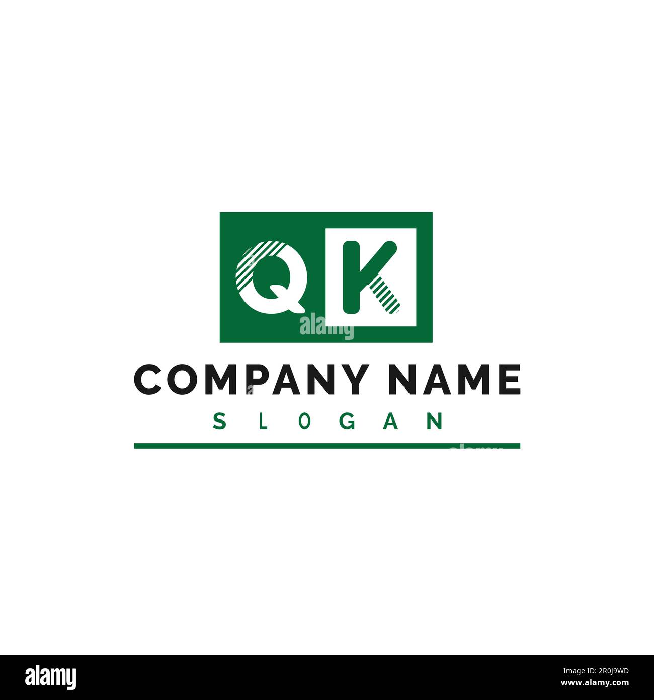 QK Logo Design. QK Letter Logo Vector Illustration - Vector Stock Vector
