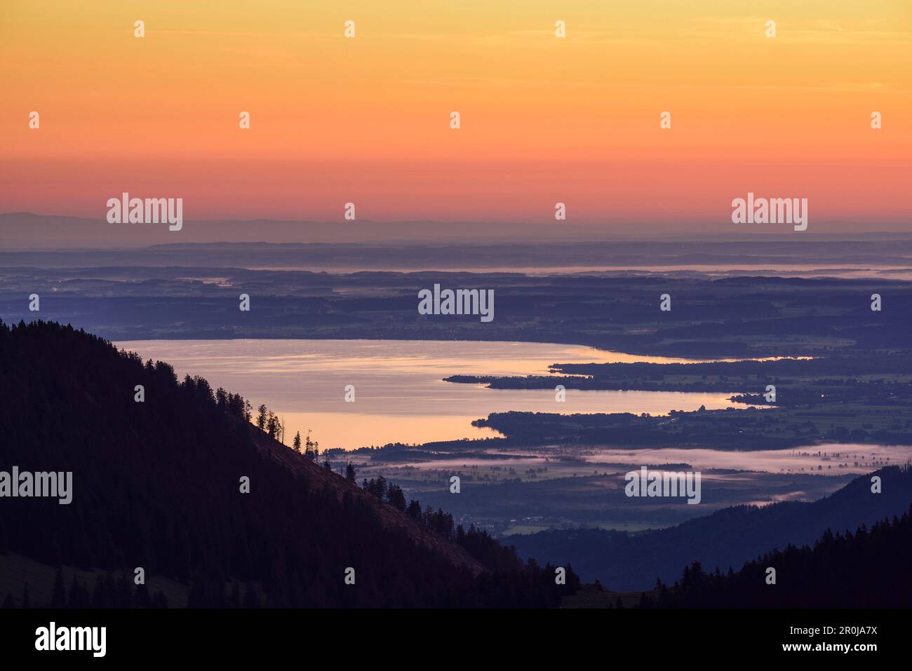 View from Hochries to lake Chiemsee, Hochries, Chiemgauer Alps ...