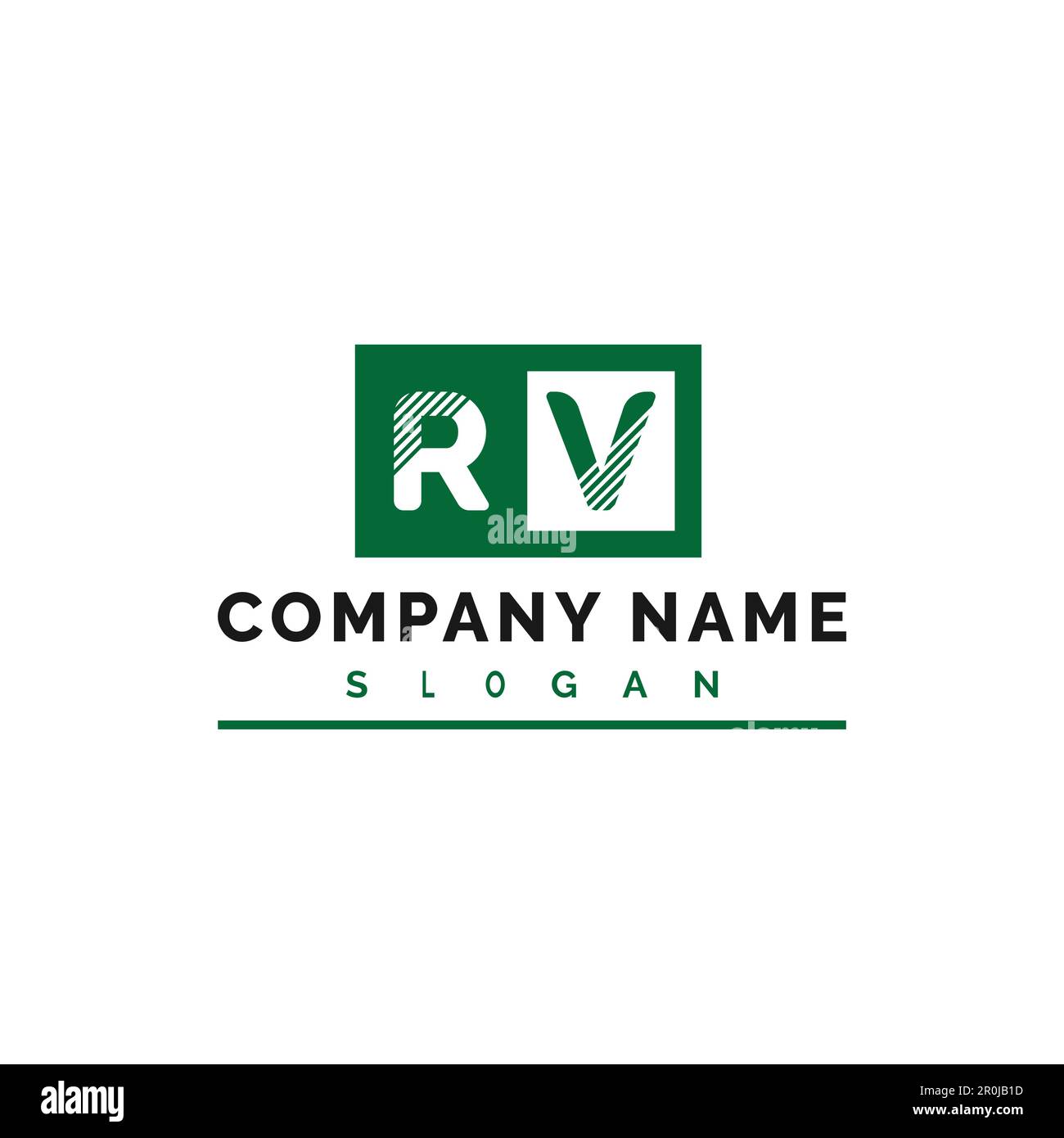 RV Logo Design. RV Letter Logo Vector Illustration - Vector Stock Vector