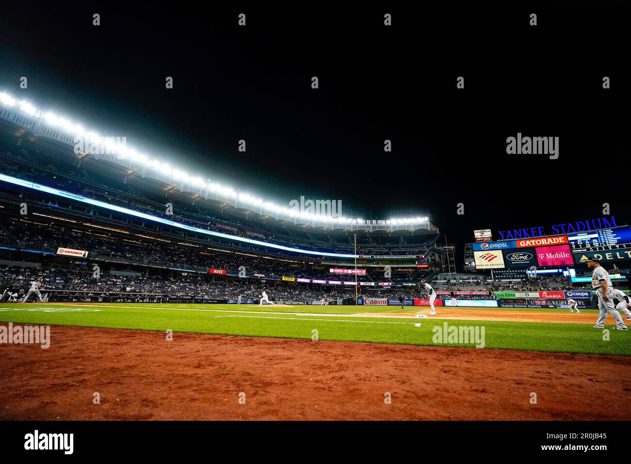 The New York Yankees play the against the Oakland Athletics during the