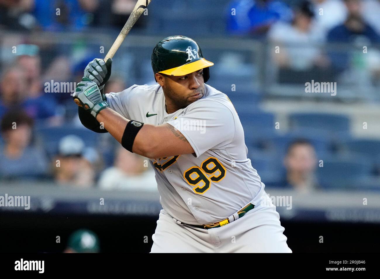 Oakland Athletics' Jesus Aguilar (99) during the first inning of a baseball game against the New