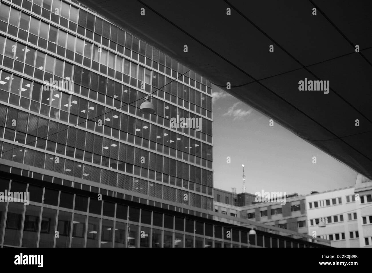 Modern buildings in a city in black and white Stock Photo - Alamy