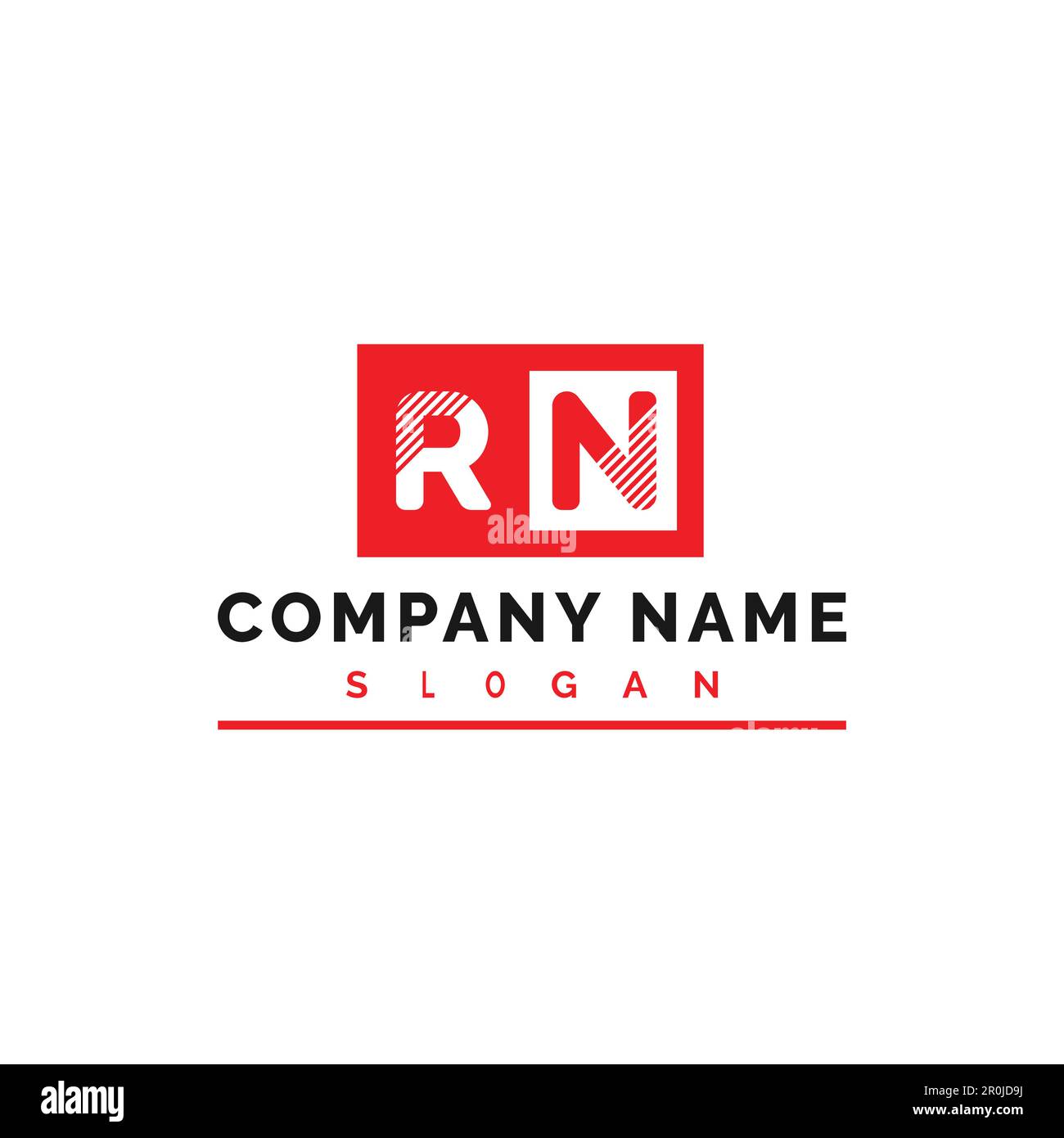 RN Logo Design. RN Letter Logo Vector Illustration - Vector Stock Vector