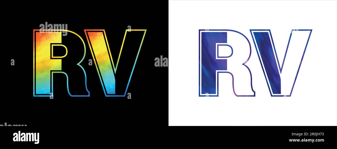 Unique RV letter logo Icon vector template. Premium stylish alphabet logo design for corporate business Stock Vector