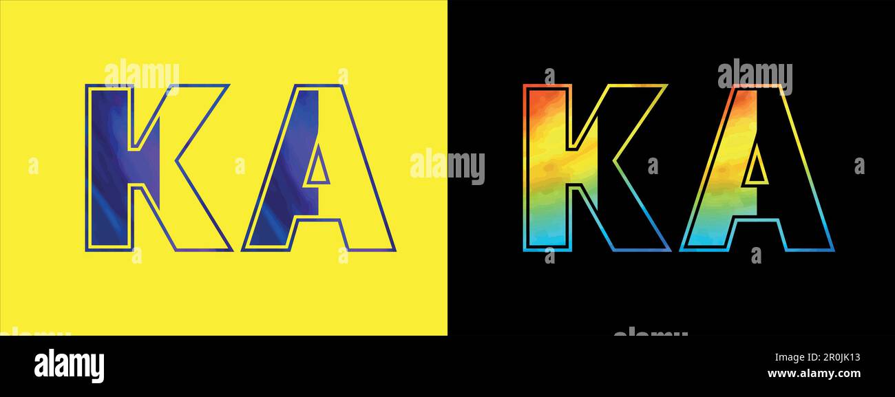 Letter KA logo design vector template. Creative modern luxurious logotype for corporate business identity Stock Vector