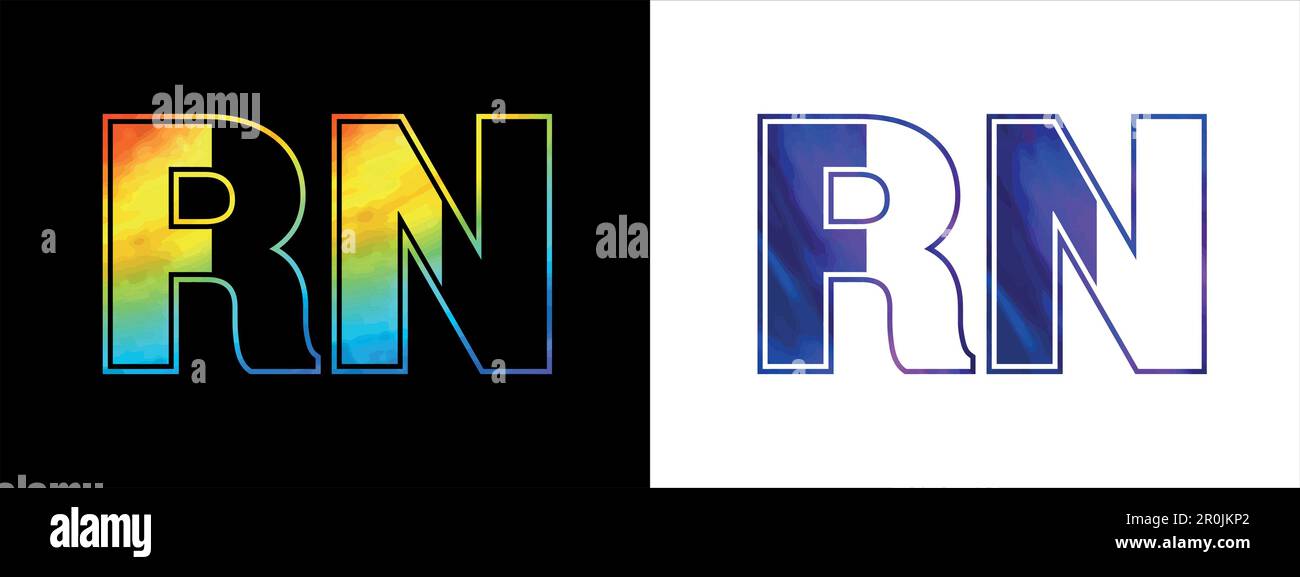 Unique RN letter logo Icon vector template. Premium stylish alphabet logo design for corporate business Stock Vector