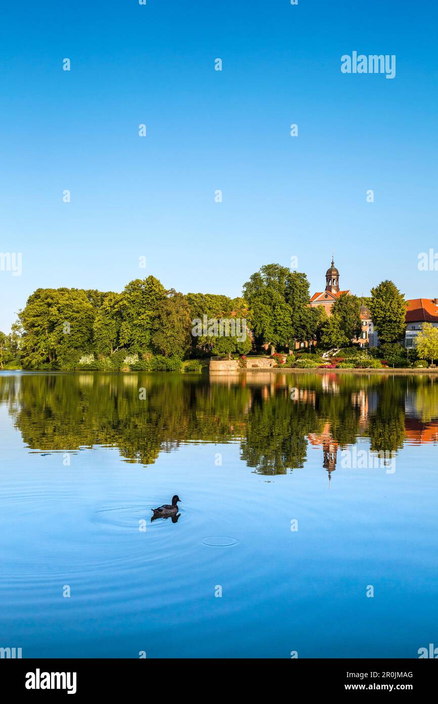 Eutin Castle and lake, Großer Eutiner See, Eutin, Holstein Switzerland, Ostholstein, Schleswig-Holstein, Germany Stock Photo