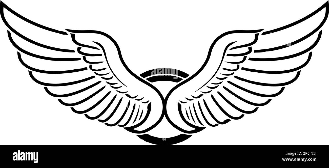 Angel wings, bird wings collection cartoon hand drawn vector