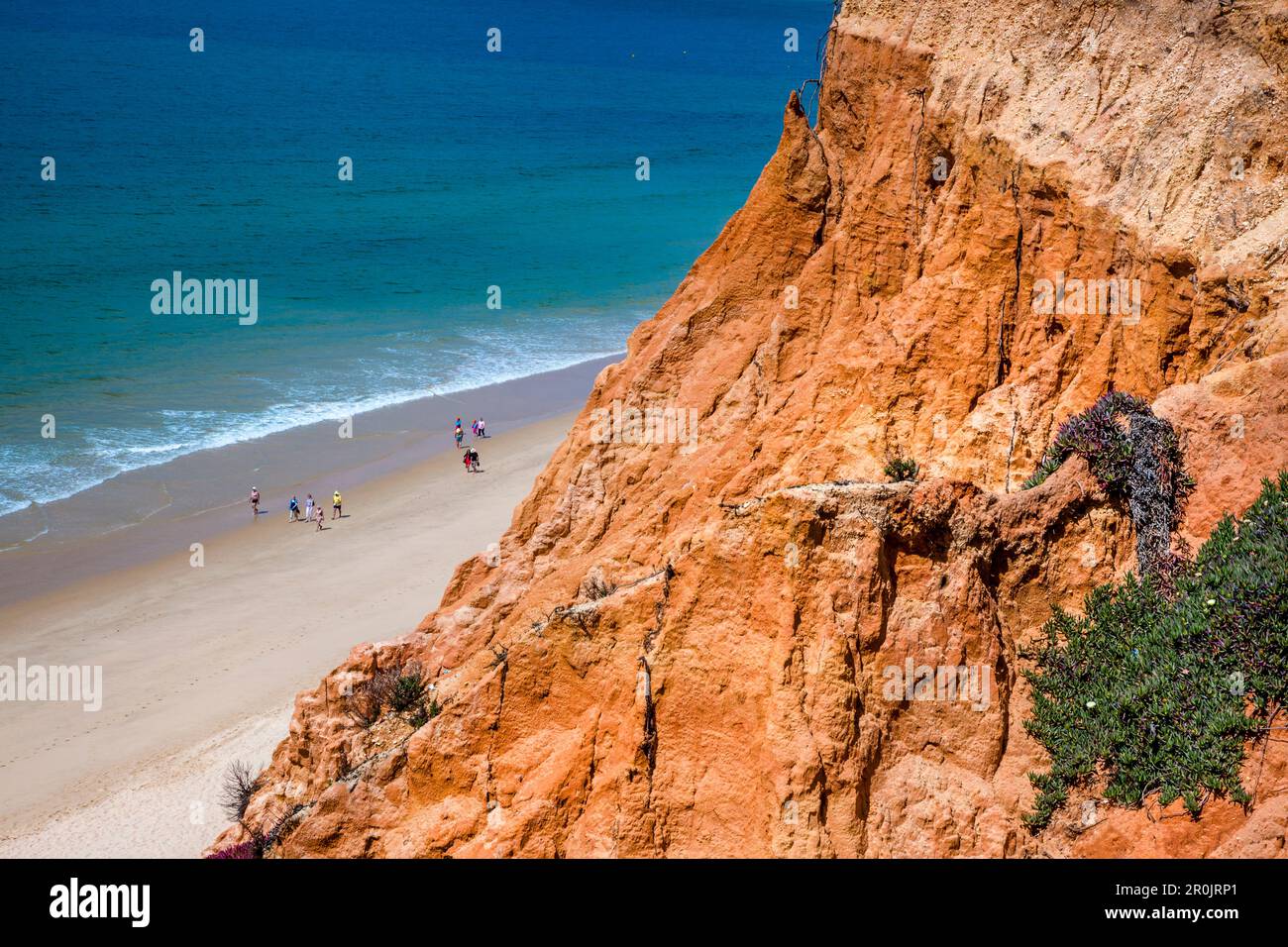 Red cliffs, Praia de Falesia, Albufeira, Algarve, Portugal Stock Photo