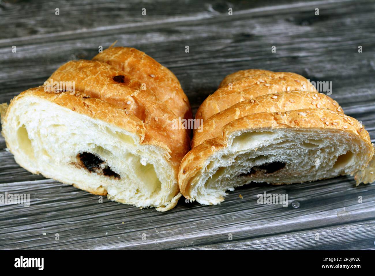 A croissant, a buttery, flaky, viennoiserie pastry, inspired by the