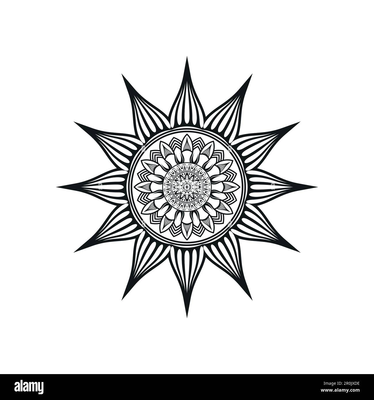 Black and white flower mandala vector Stock Vector Image & Art - Alamy