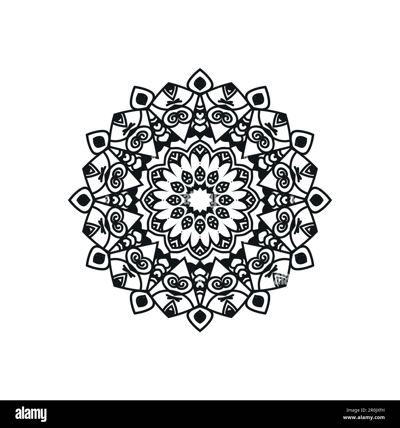Black and white flower mandala vector Stock Vector Image & Art - Alamy
