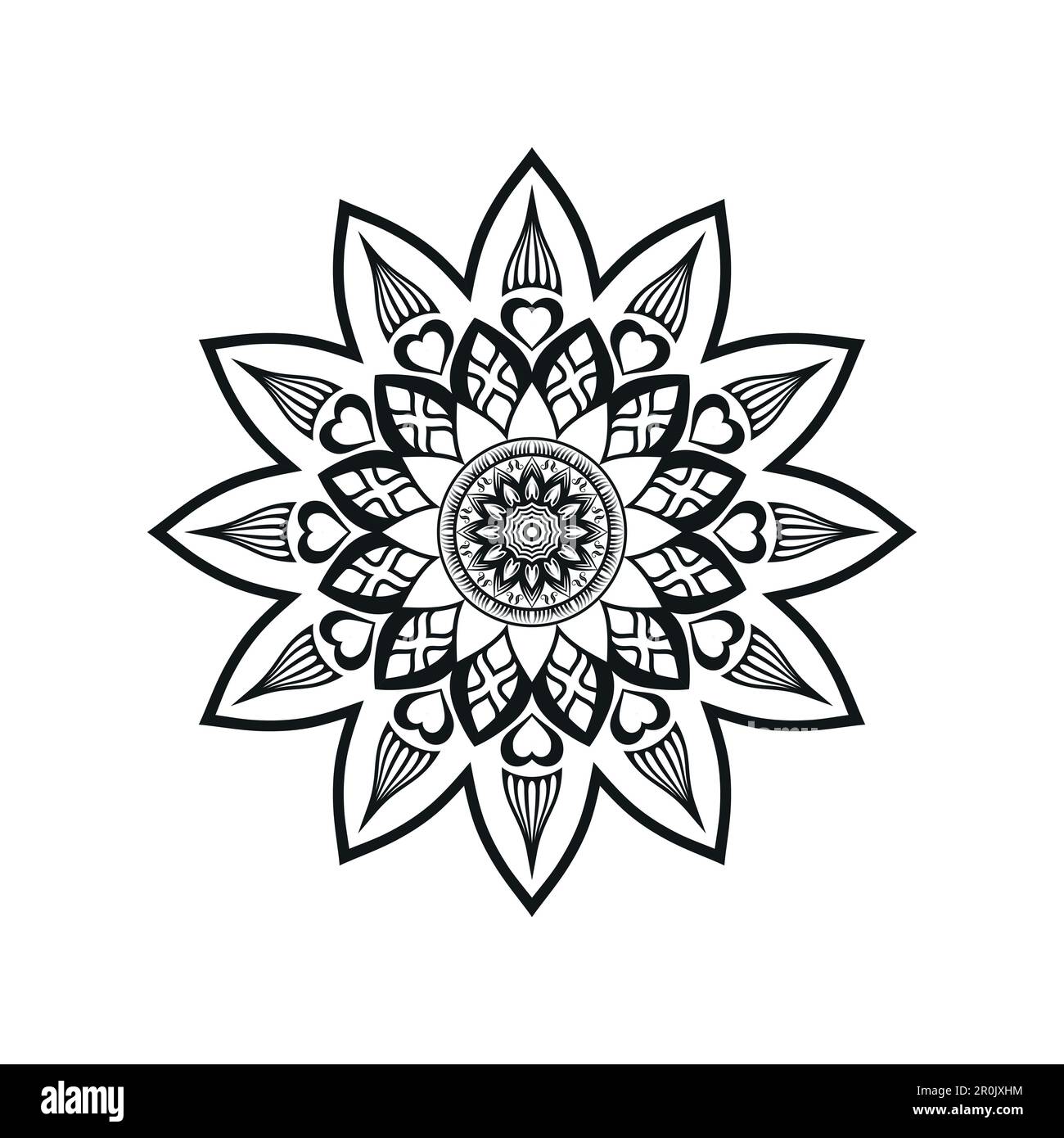 Black and white flower mandala vector Stock Vector Image & Art - Alamy