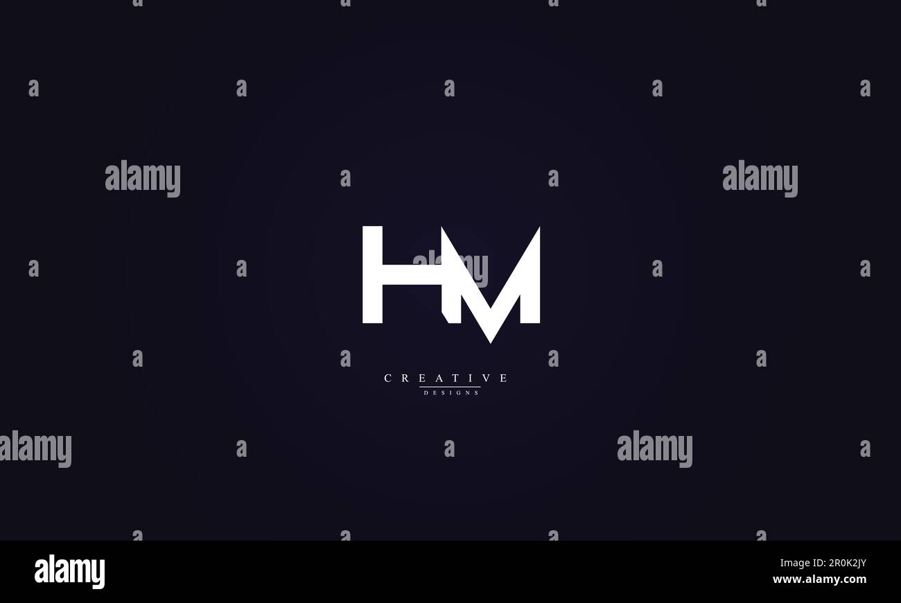 HM MH H M vector logo design Stock Vector
