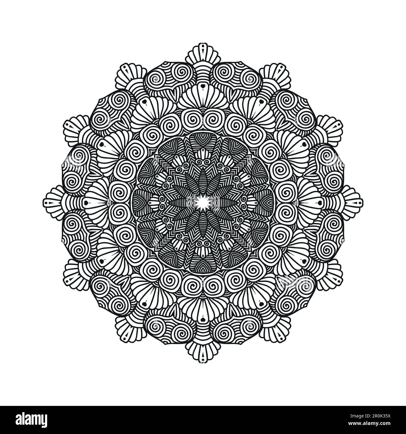Black and white flower mandala art Stock Vector Image & Art - Alamy