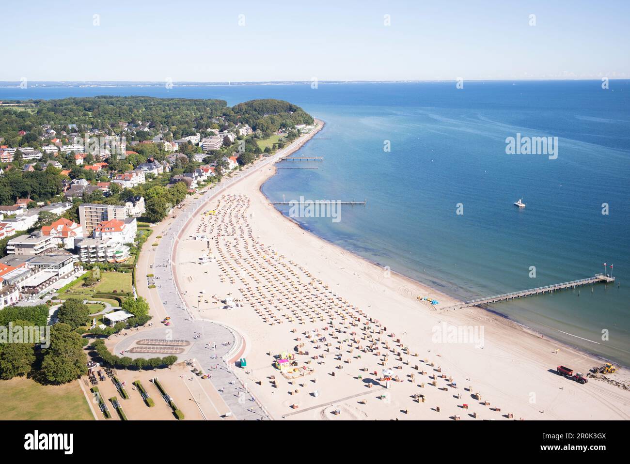 View over Travemuende, Travemuende, Travemuende Strand, Luebecker Bucht, Luebeck Bay, Ostsee, Baltic Sea, Schleswig Holstein, Germany Stock Photo