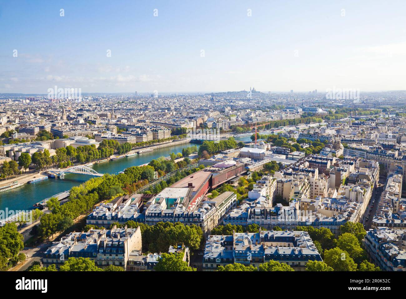 Paris City Center from the top of Eiffel Tower. Paris, France Stock