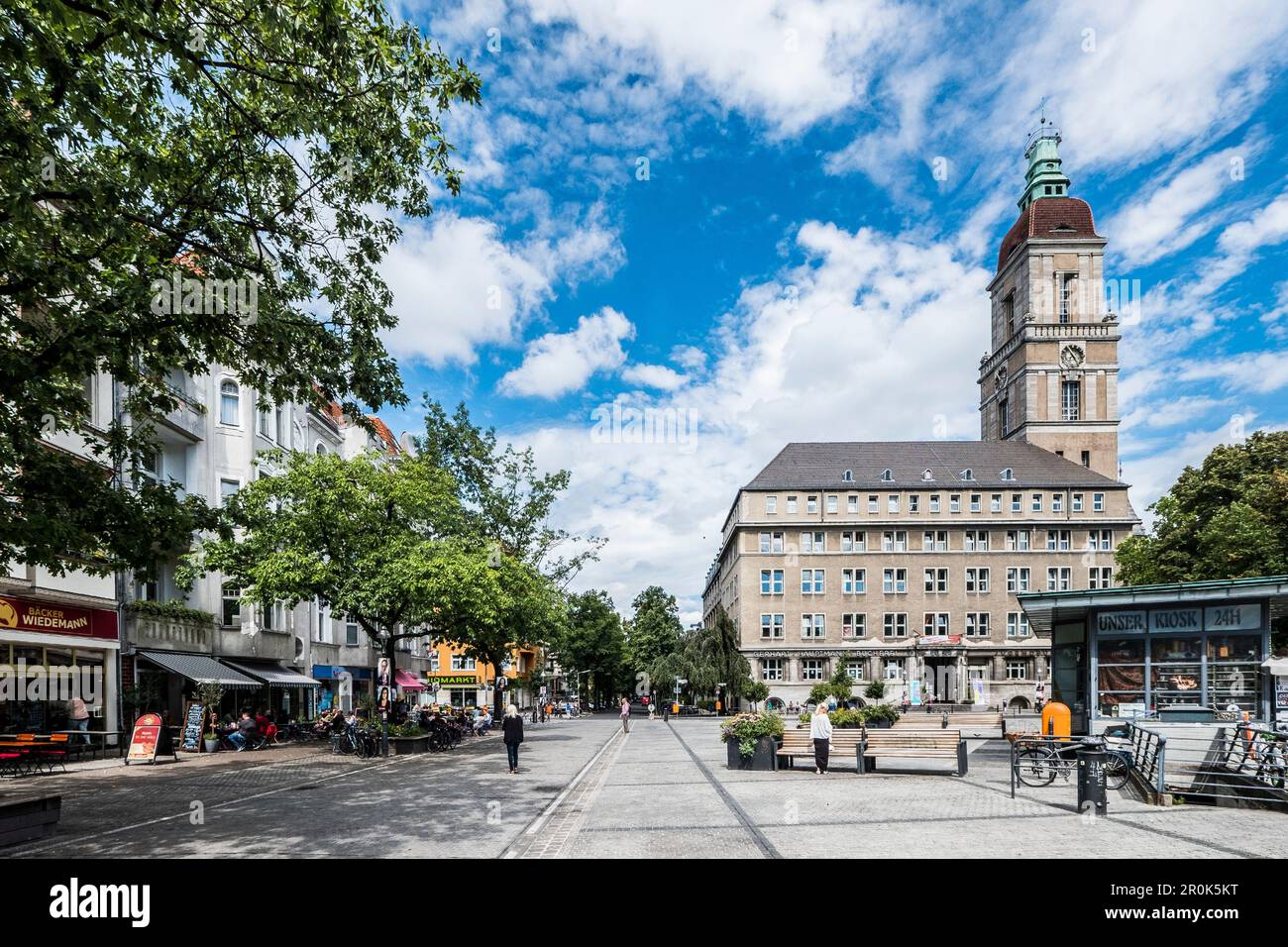 Breslauer Platz with Friedenau town hall, Berlin, Germany Stock Photo